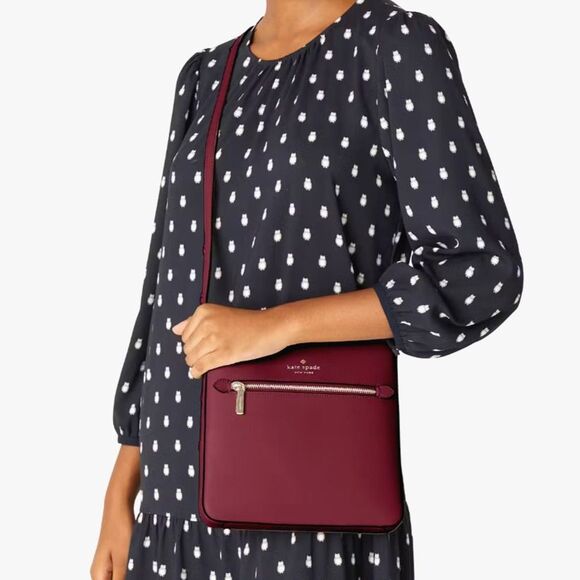 New Kate Spade Sadie North South Crossbody Blackberry Preserves - Picture 5 of 5